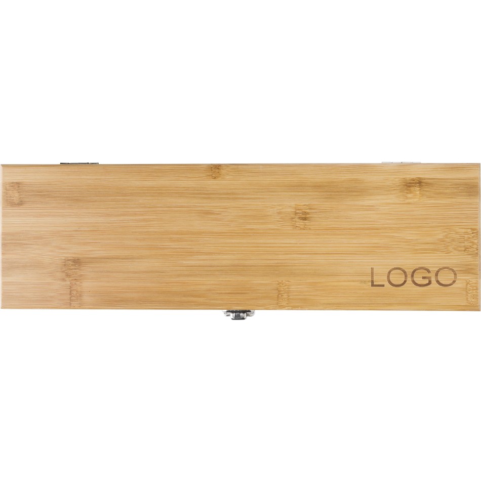 Set vino in bamboo ed acciaio inox - GARETH - Gadget.it - 