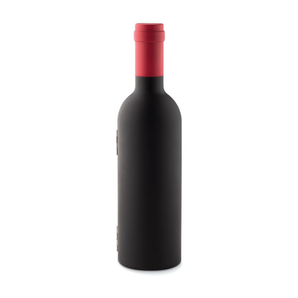 Set Vino in Confezione a Forma di Bottiglia con Chiusura Magnetica - Gadget.it - 