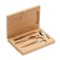 Kit manicure in acciaio inox con custodia in bamboo naturale