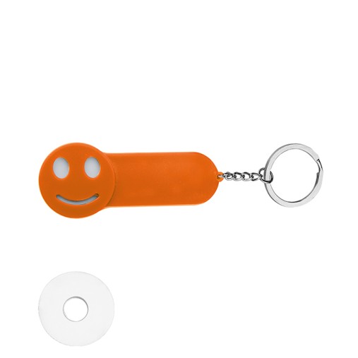 Portachiavi con Gettone per Carrello personalizzabile in Plastica e Metallo - Gadget.it - Portachiavi personalizzabile con Gettone estraibile per Carrello della Spesa