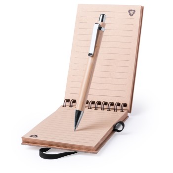 Notes a righe con spirale in bamboo - Gadget.it - 