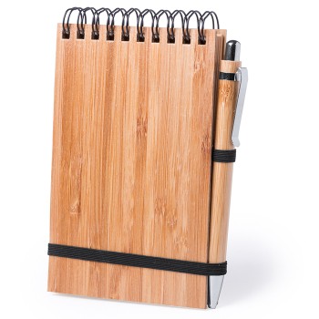 Notes a righe con spirale in bamboo - Gadget.it - 