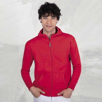 Felpa con Cappuccio e Zip Lunga 280 g/m² con Colletto Antivento - Gadget.it - 