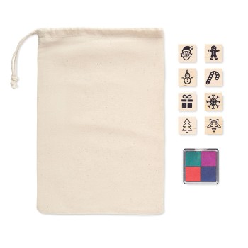 Set di 8 timbri natalizi in legno - STAMPIE - Gadget.it - 