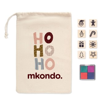 Set di 8 timbri natalizi in legno - STAMPIE - Gadget.it - 