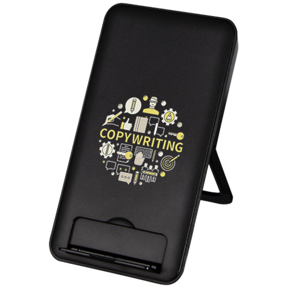 Stazione di ricarica in plastica riciclata da 10 W con supporto per telefono Loop - Gadget.it - 