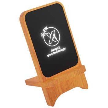 Supporto in legno wireless, luminoso, da 10 W SCX.design W16 - Gadget.it - 