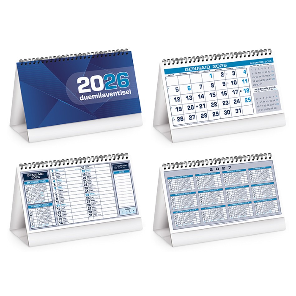 Calendario da tavolo 19x14,5 - Gadget.it - Calendario da tavolo Spiralato Mensile con memo 19x14,5 cm