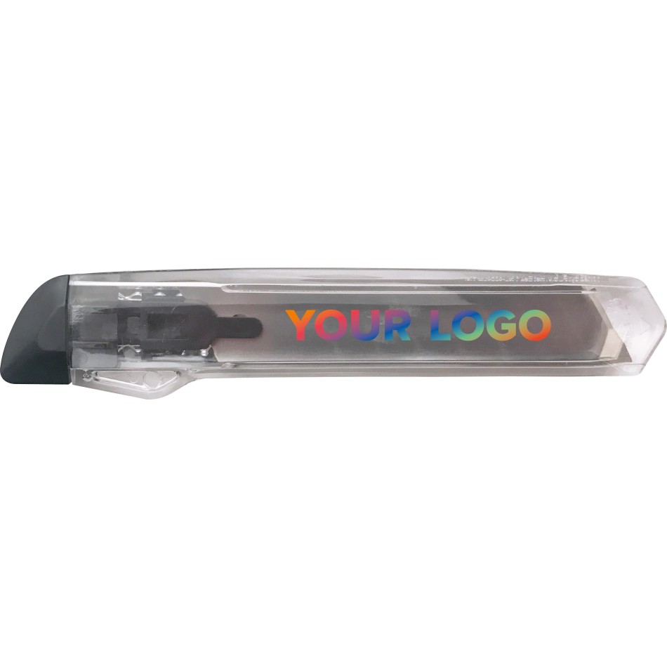 Cutter in ABS trasparente con arresto di sicurezza - Khia - Gadget.it - 
