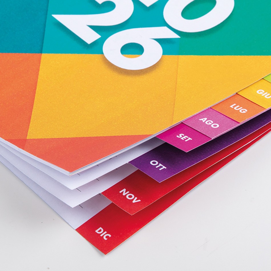 Calendario da tavolo Multicolore 12,5x19 - Gadget.it - Calendario da tavolo Multicolore Mensile Spiralato 12,5x19 cm 