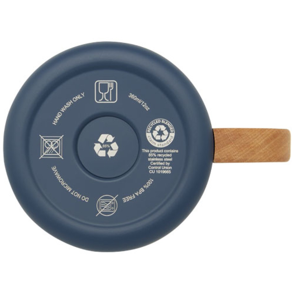 Tazza in acciaio inossidabile riciclato certificato RCS da 360 ml con isolamento sottovuoto in rame Bjorn - Gadget.it - 