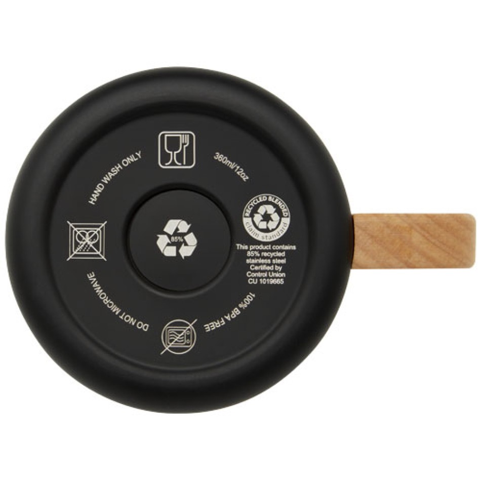 Tazza in acciaio inossidabile riciclato certificato RCS da 360 ml con isolamento sottovuoto in rame Bjorn - Gadget.it - 