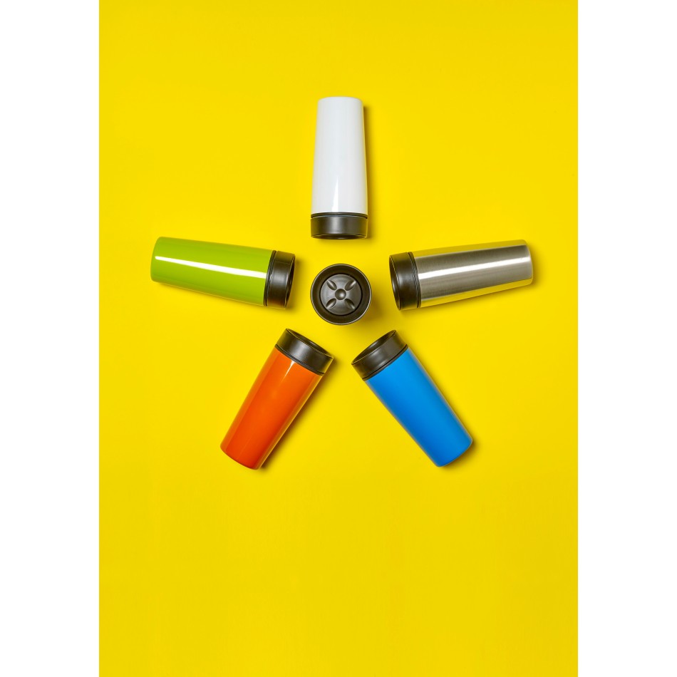 Tazza termica da viaggio in acciaio inox, capacità 450 ml Elisa - Gadget.it - 