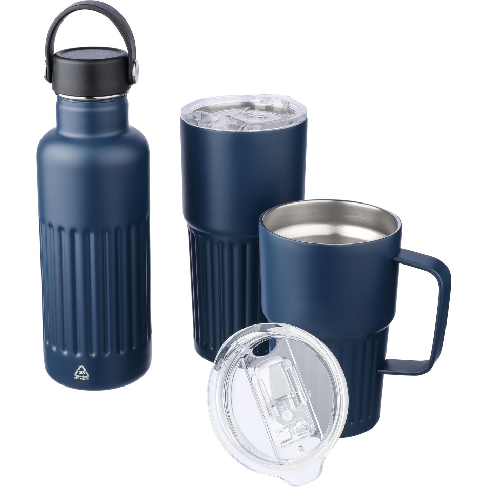 Tazza termica da viaggio in acciaio inox riciclato doppia parete 500 ml Kael - Gadget.it - 