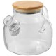 Teiera personalizzata in vetro borosilicato con coperchio in bamboo - Gadget.it - 