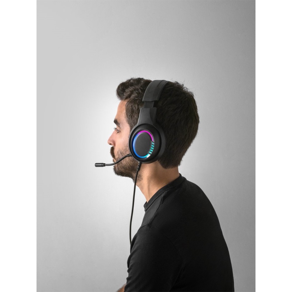 Thorne Headset RGB. Cuffie da gioco in ABS con cavo da 2 m, microfono e luci LED RGB - Gadget.it - 