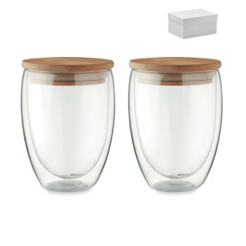 Set di 2 bicchieri in vetro da 350ml - TIRANA SET  - Gadget.it - 