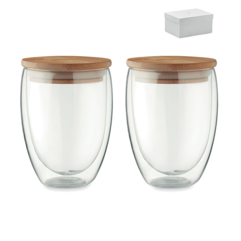 Set di 2 bicchieri in vetro da 350ml - TIRANA SET  - Gadget.it - 