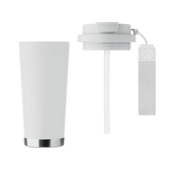 Bicchiere in acciaio inox riciclato 500ml - TOPAZ LARGE - Gadget.it - 