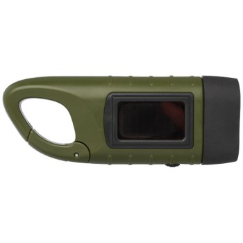 Torcia a dinamo solare con moschettone in plastica riciclata Helios - Gadget.it - 