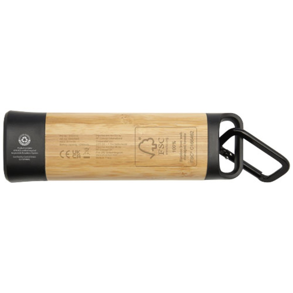 Torcia con moschettone in bambù/plastica riciclata RCS Kuma - Gadget.it - 