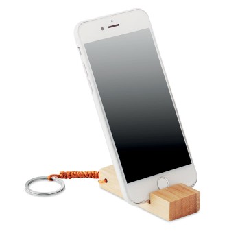 Portachiavi e stand telefono in bamboo - TRINEU - Gadget.it - 