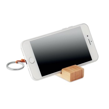 Portachiavi e stand telefono in bamboo - TRINEU - Gadget.it - 