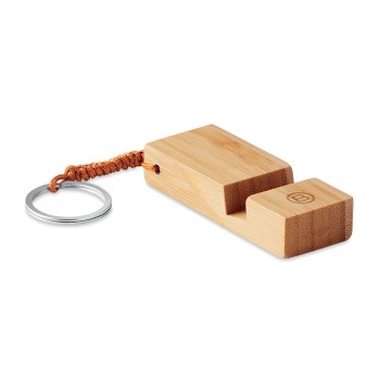 Portachiavi e stand telefono in bamboo - TRINEU - Gadget.it - 