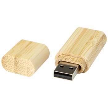 USB 2.0 in bambù con portachiavi - Gadget.it - 