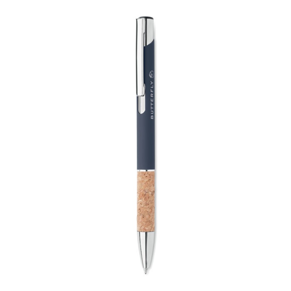 Penna in alluminio e sughero refill blu - VERIA - Gadget.it - 
