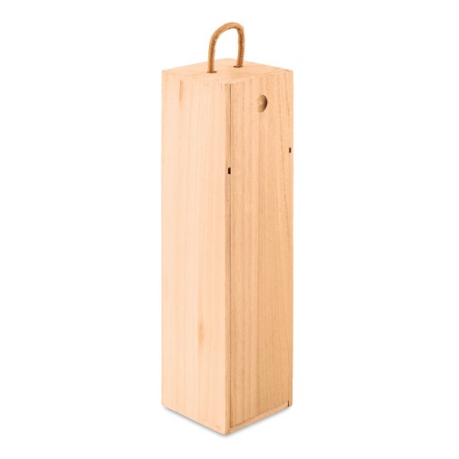 Scatola in Legno Paulownia per 1 Bottiglia di Vino con Cordino - Gadget.it - 