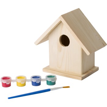 Casa uccelli in legno con set da pittura - WESLEY - Gadget.it - 