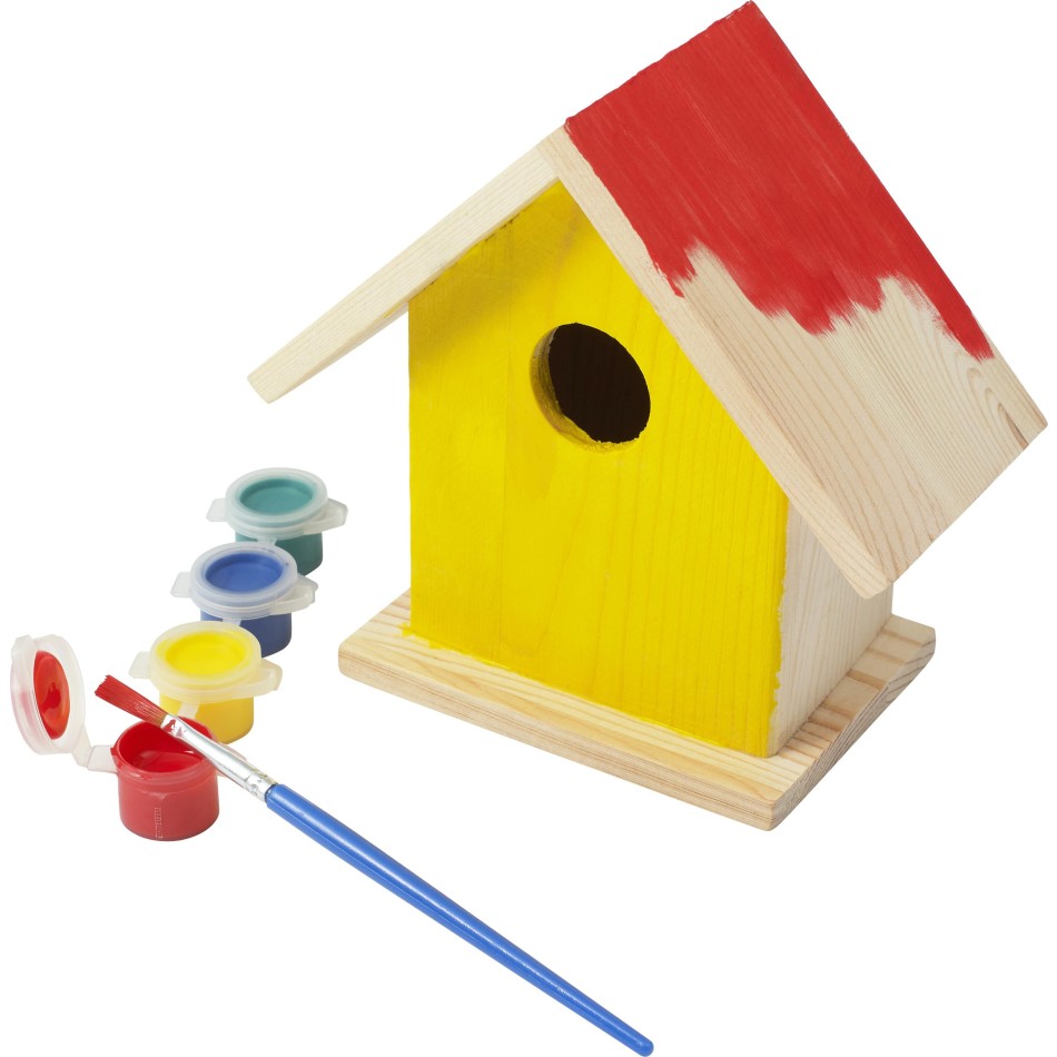 Casa uccelli in legno con set da pittura - WESLEY - Gadget.it - 