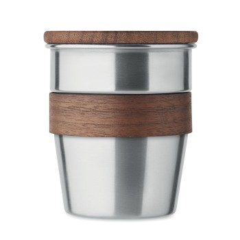 Bicchiere in acciaio inox riciclato da 350ml - WALNUT - Gadget.it - 