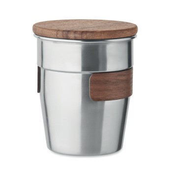 Bicchiere in acciaio inox riciclato da 350ml - WALNUT - Gadget.it - 
