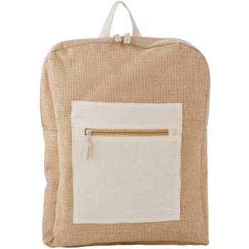 Zaino in juta e cotone 40x32x7 cm - EDISON - Gadget.it - 
