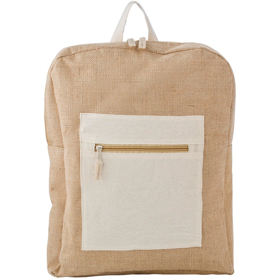 Zaino in juta e cotone 40x32x7 cm - EDISON - Gadget.it - 
