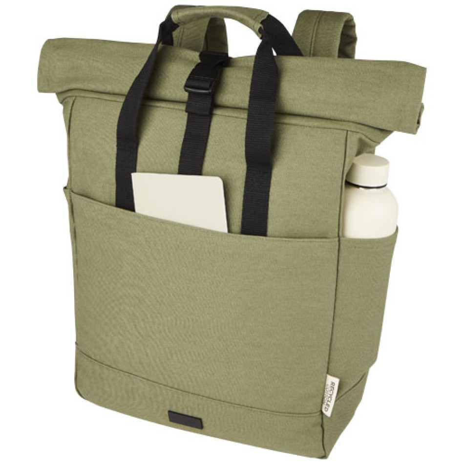 Zaino rolltop per portatile da 15" in canvas riciclato - JOEY 15L - Gadget.it - 