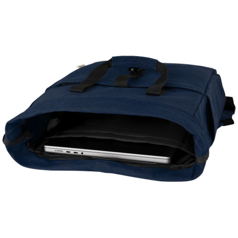 Zaino rolltop per portatile da 15" in canvas riciclato - JOEY 15L - Gadget.it - 