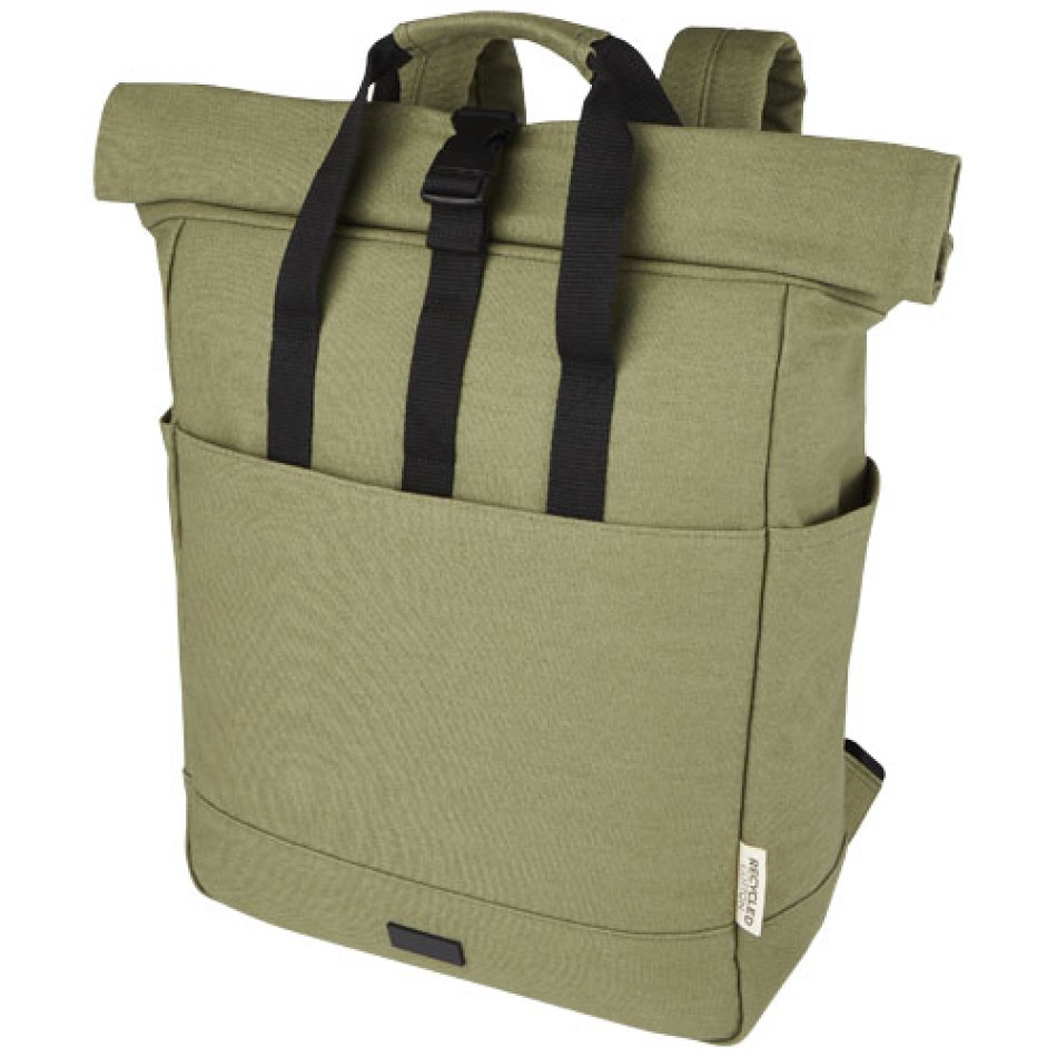 Zaino rolltop per portatile da 15" in canvas riciclato - JOEY 15L - Gadget.it - 